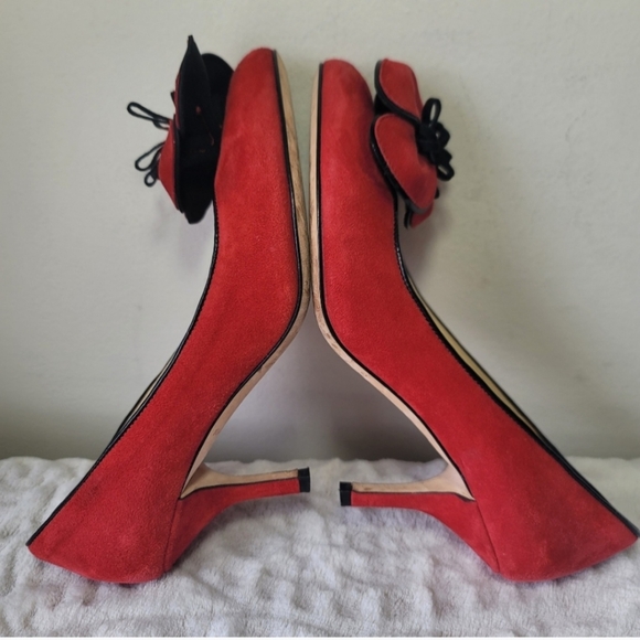 Kate Spade New York Montana heels Women's Sz 6 Suede Leather Made In ltaly - Picture 4 of 16